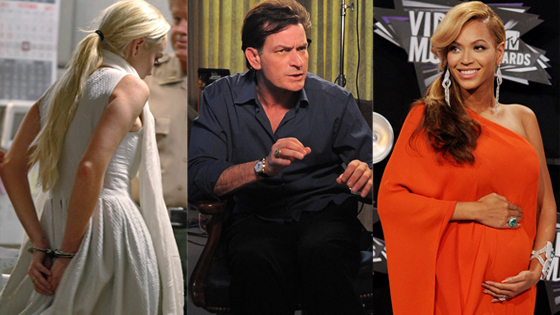 Lindsay Lohan, Charlie Sheen, Beyonce Lindsay Lohan, Charlie Sheen, Beyonce